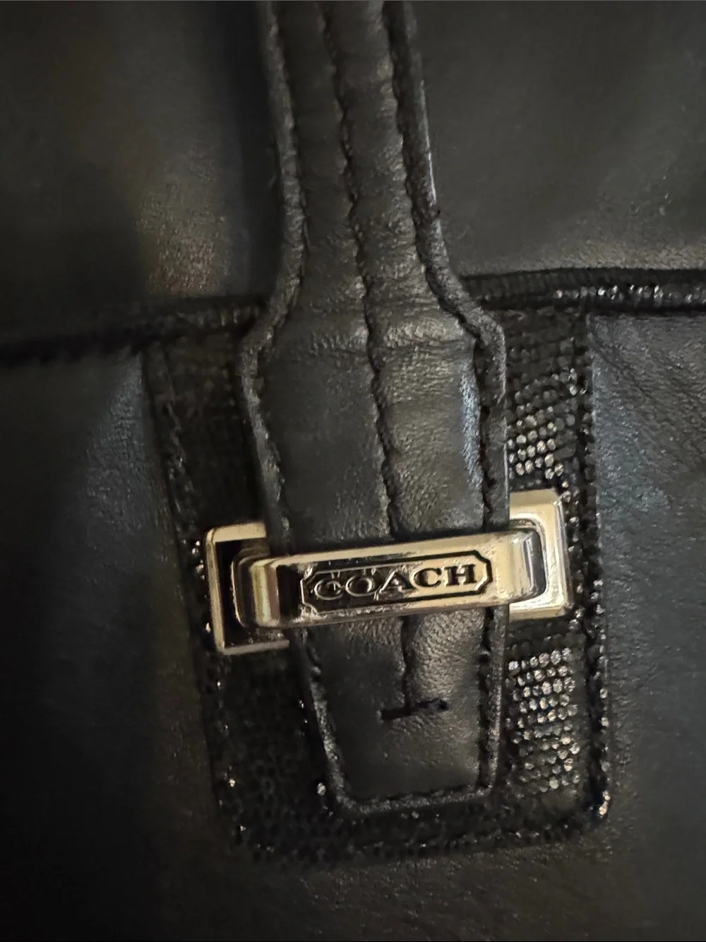 Coach Taylor Alexis black leather carry all